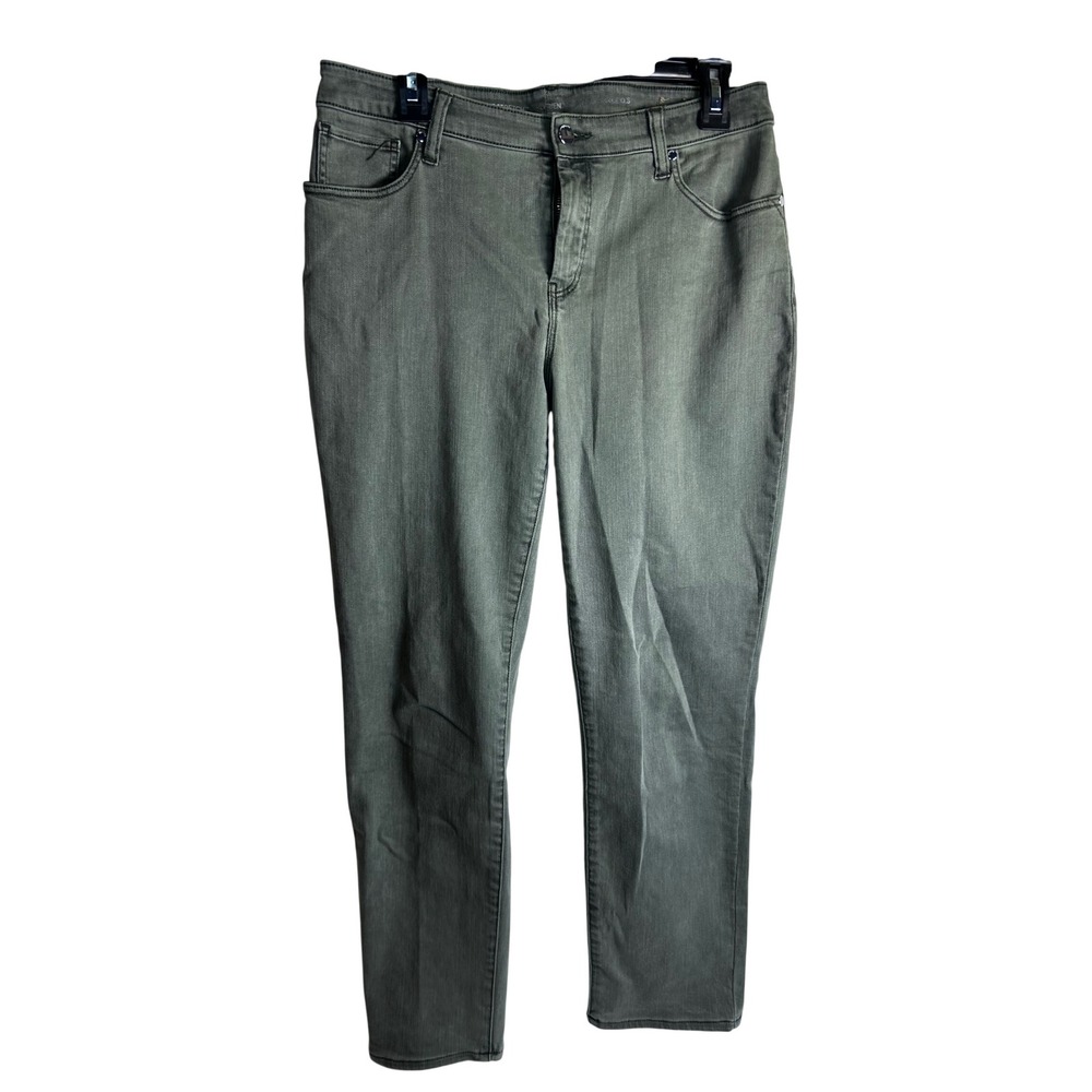 Chico's Girlfriend Ankle Jeans 0.5 Olive Green Slim Leg Perfect Stretch Women